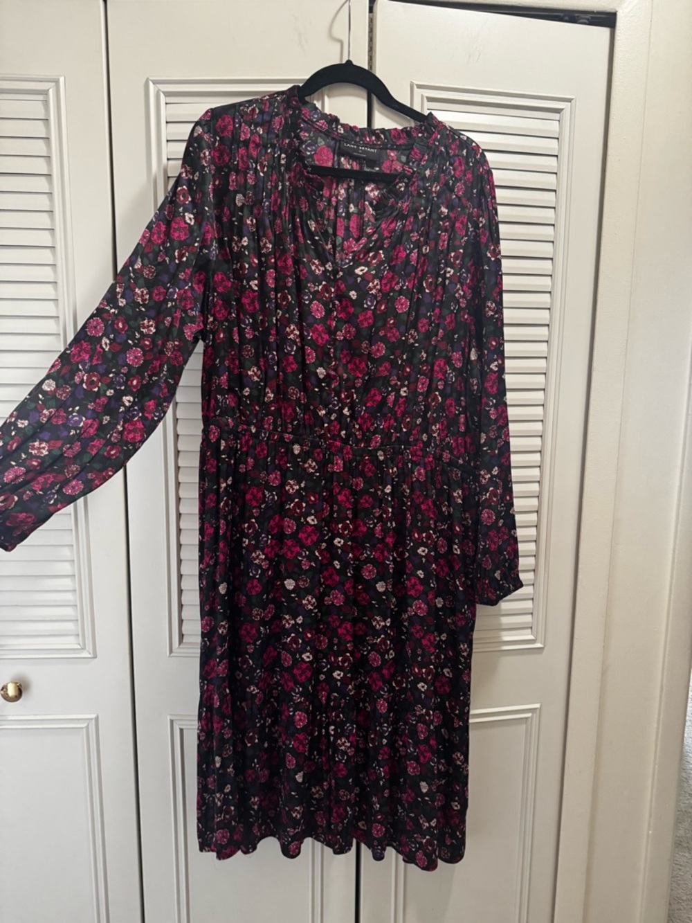 Lane Bryant Black Dress with Pink and Purple Floral Print